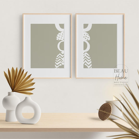 Two (2) Abstract Wall Digital Prints | Boho Printable Wall Art