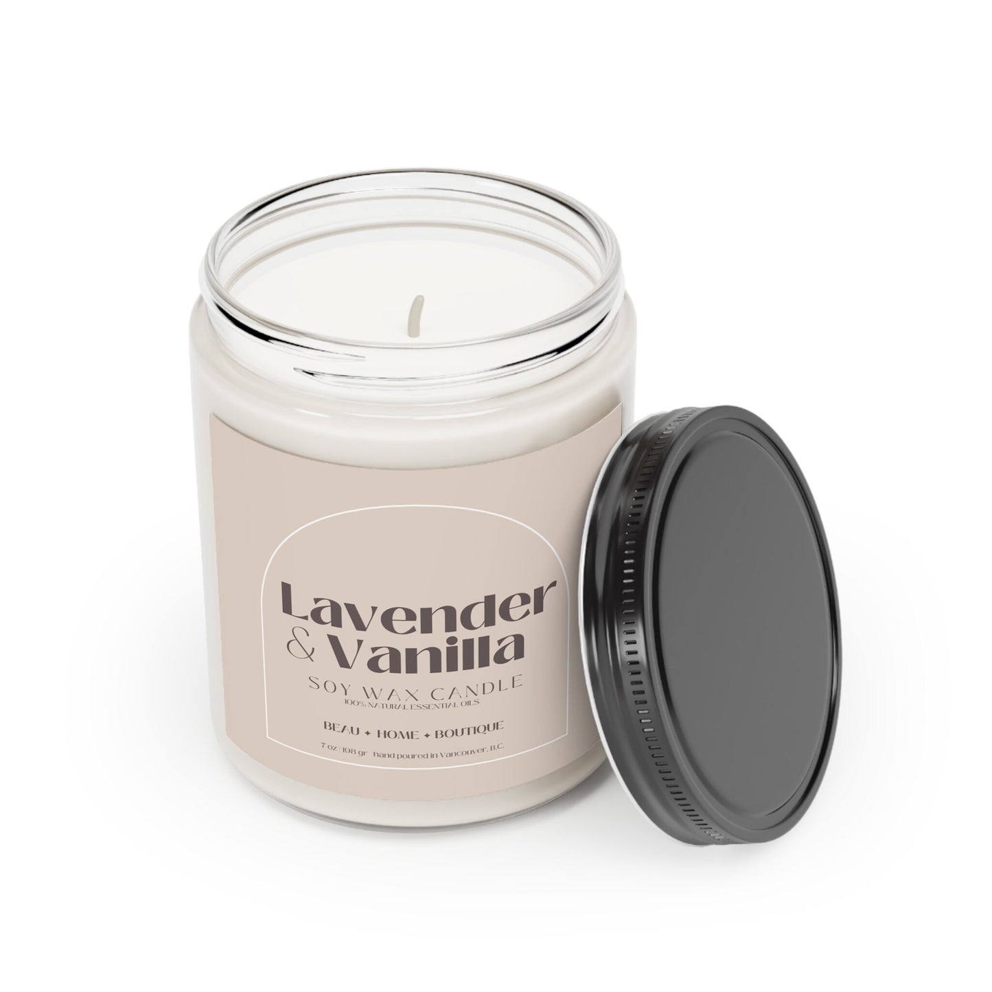 Lavender and Vanilla Soy Wax Candle | Essential Oils Relaxation Candle