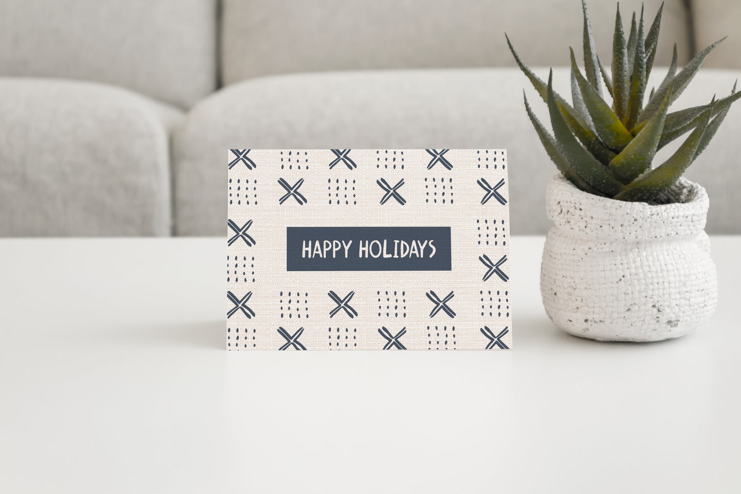 Mudcloth Christmas Card Set of 4 | Designed by Hotdogs & Poodles