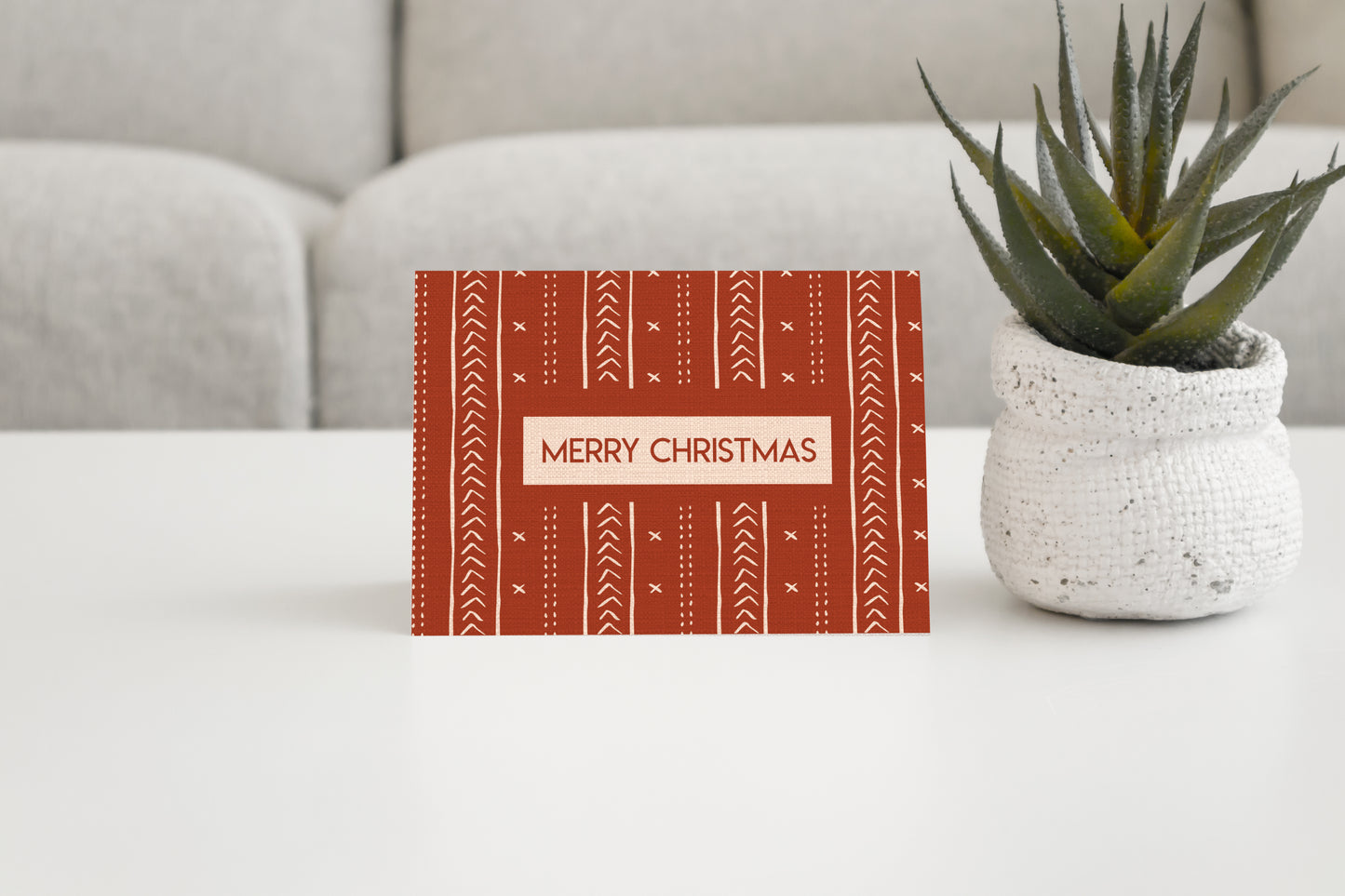 Mudcloth Christmas Card Set of 4 | Designed by Hotdogs & Poodles