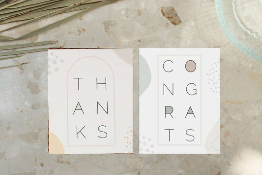 Thanks and Congrats Card Set of 2 | Designed by Hotdogs & Poodles