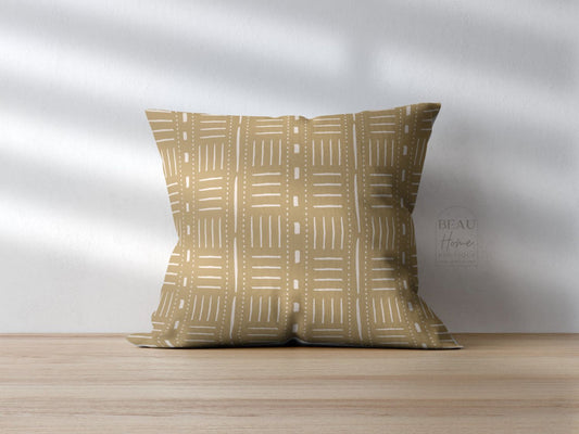 Mustard Yellow Mud Cloth Print Throw Pillow Cover | Decor Pillow Case | 18x18 | 45x45cm