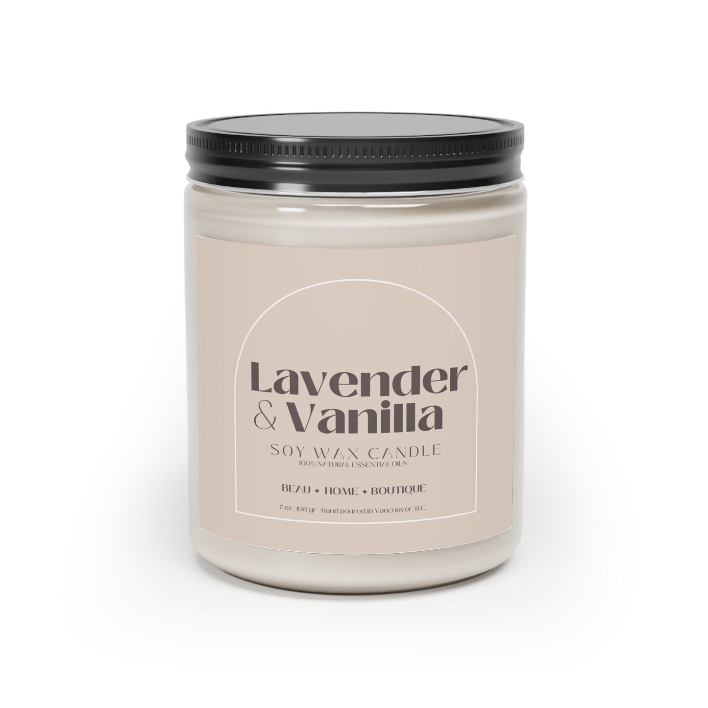 Lavender and Vanilla Soy Wax Candle | Essential Oils Relaxation Candle